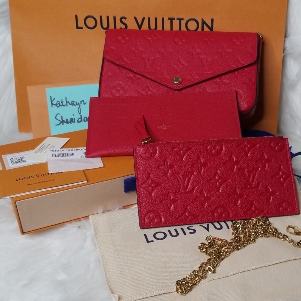 BNEW LOUIS VUITTON FELICIE EMPREINTE SCARLET RED - Picture 2 of 8